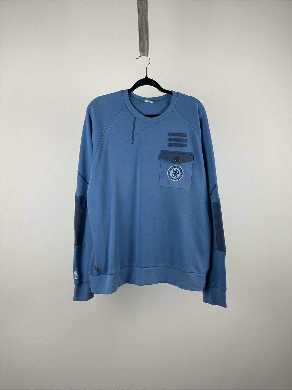 Adidas Chelsea FC Crewneck Sweatshirt Blue Pullover Men’s XL Rare Pocket